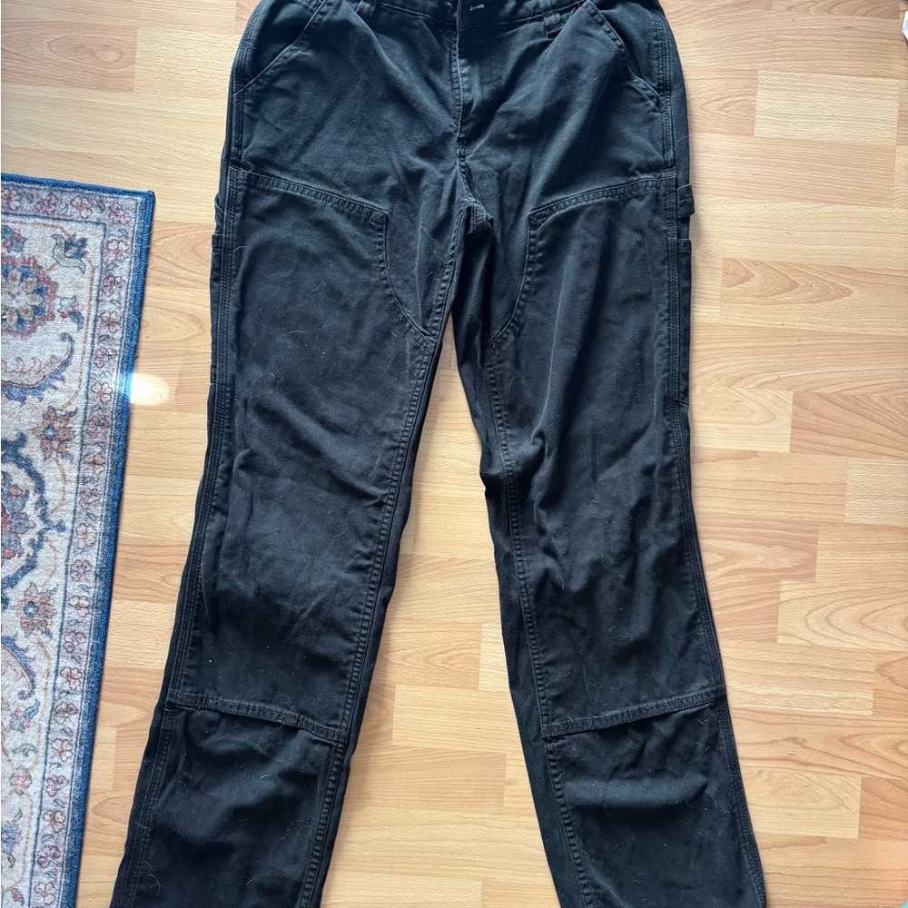 Carhartt Women's Loose Fit Double-front Canvas Pants - Black 4 Tall
